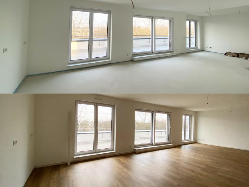 Verlegung des Fu&szlig;bodens